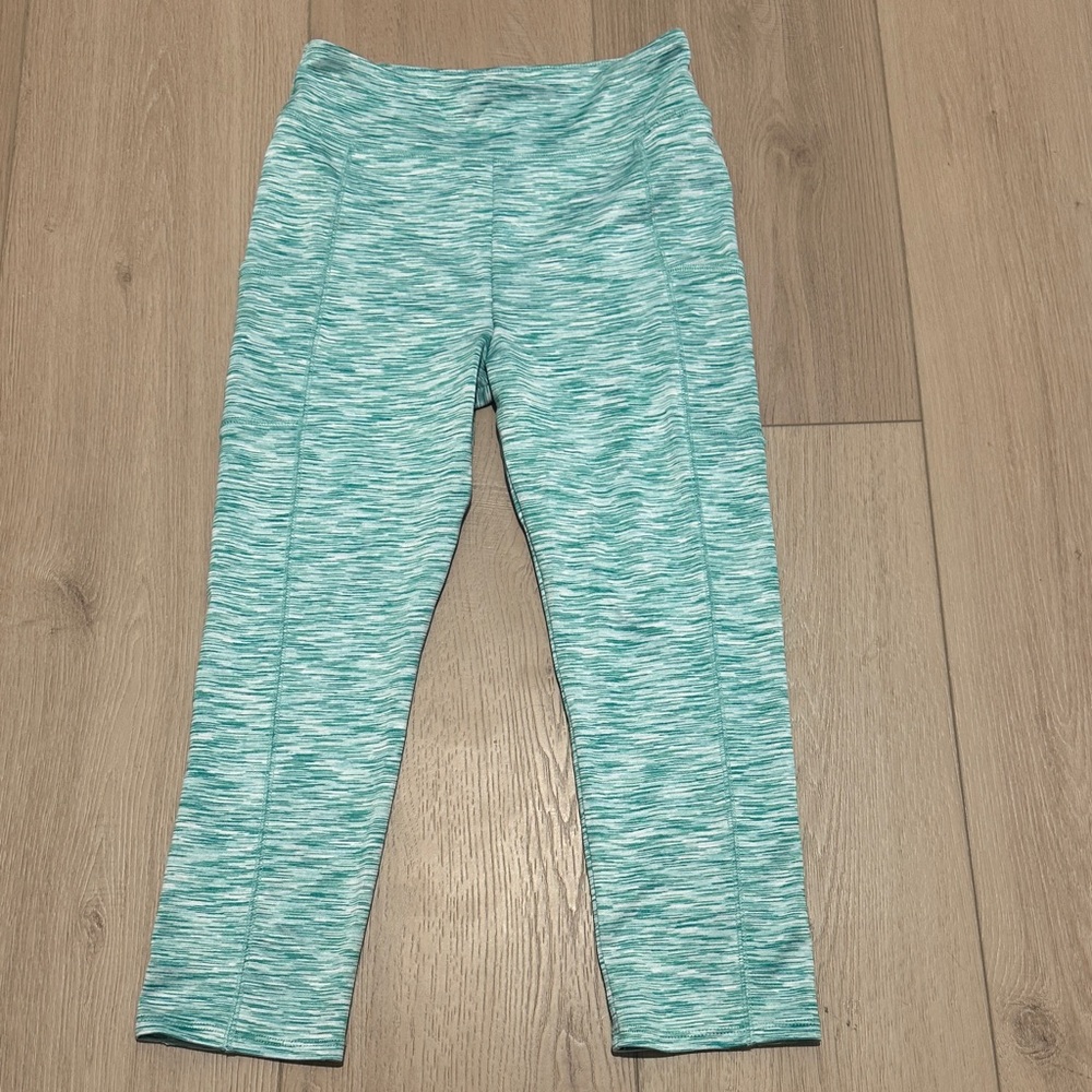 J Crew Cropped Space Dyed Leggings With Side Pocket Pink White Womens Size Small